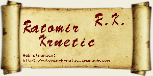 Ratomir Krnetić vizit kartica